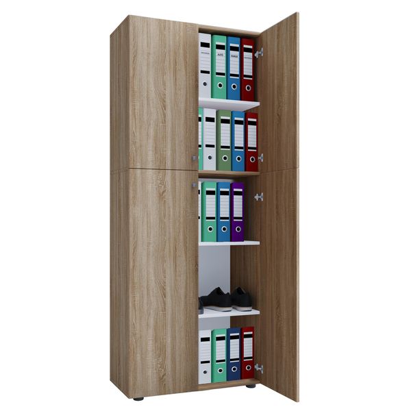 Armadio Ufficio Lona Sonoma Quercia (SäGerau) L. 70 X A. 184 X P. 40 Cm-image