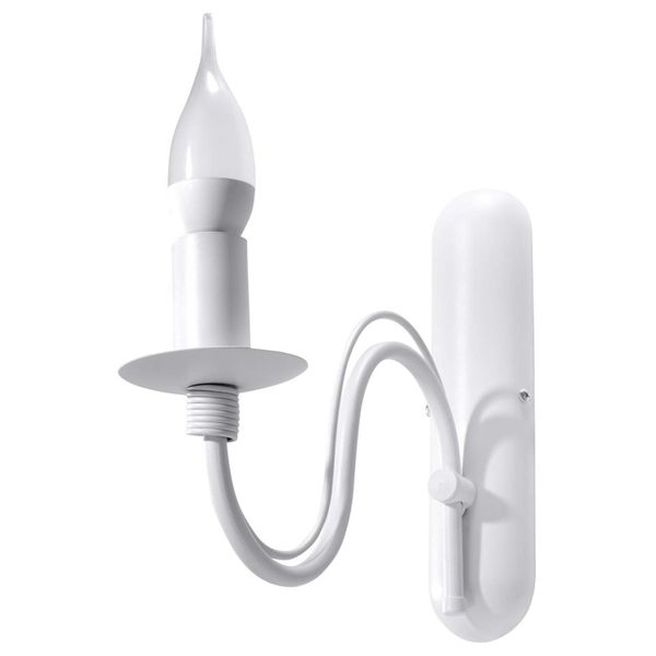 Lampada Da Parete Minerwa Bianco 1Xe14 10W Acciaio 25X25X6Cm Sollux Lighting-image