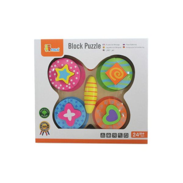 Viga Toys - 59924 - Puzzle Di Selezione Delle Forme - Farfalla-image