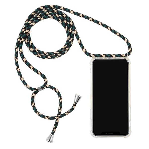 Custodia Per Telefono Cellulare Per Apple Iphone 11 Pro Max 6,5 Pollici Lunghezza Regolabile Custodia Protettiva Sottile Bumper Custodia Per Telefono Cellulare All'aperto In Tpu Antiurto Protezione Extra Catena Di Telefoni Cellulari Blu-Nero-image