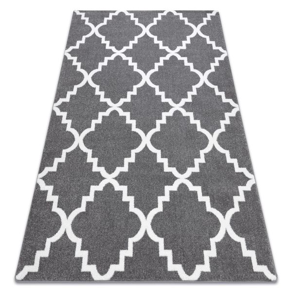Tappeto Sketch - F343 Grigio/Bianco Marocco Trifoglio Trellis Grigio 240X330 Cm-image