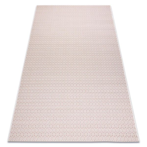Tappeto Di Spago Sizal Flat 48603/526 Occhielli Crema Rosa Rosa 140X200 Cm-image