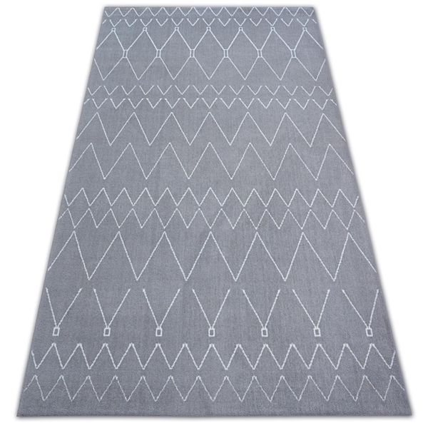Tappeto Sense Micro 81249 Zigzag Etno Argento/Bianco Grigio 200X290 Cm-image