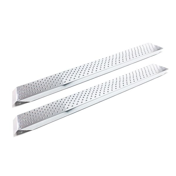 Wiltec 2X Rampa Carrabile 160X22,5 Cm 400 Kg Per Moto Atv Quad, Guida Carrabile In Acciaio Zincato, Rampa Di Carico Antiscivolo, Fori Perforati-image