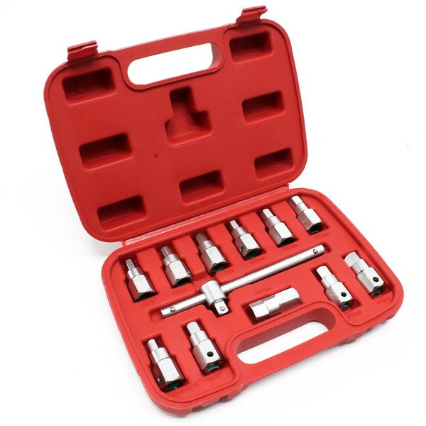 Set Di Chiavi A Bussola Per Coppa Dell'olio 12 Pezzi Chiave Per Coppa Dell'olio Strumento Di Servizio Per Auto E Veicoli A Motore-image