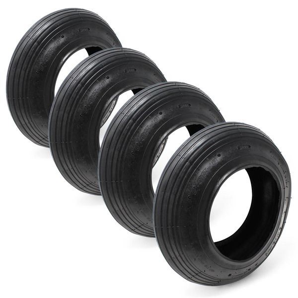 Wiltec 4X Carcassa Per Pneumatici 3.50-8 350 X 100 Mm, 130 Kg Per Pneumatici Per Carriole, Pneumatici Per Carriole, Carcassa Per Ruote Pneumatiche-image