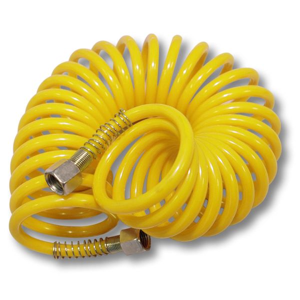 Tubo Flessibile A Spirale Per Aerografo 2X G 12,91 Mm (1/4") Filettatura Interna Tubo Flessibile Per Aria Compressa Da 5 M"-image