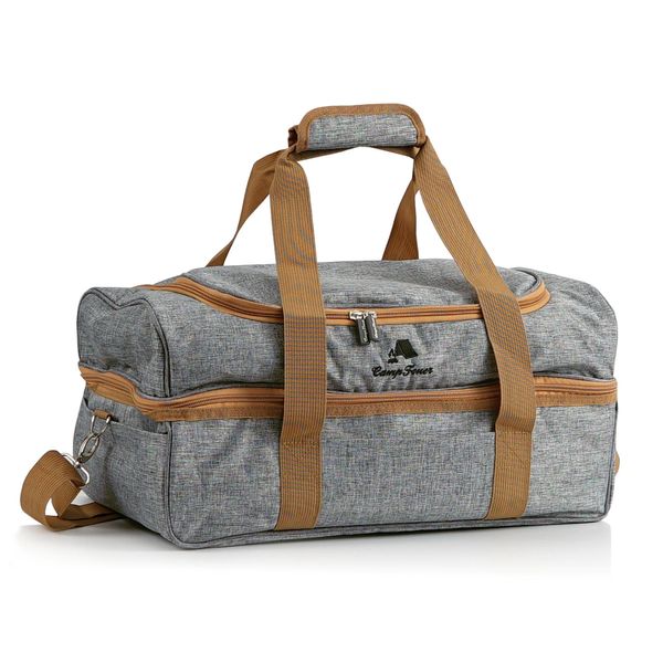 Borsa Da Picnic Campfeuer Per 4 Persone, Set Da Picnic Da 20 Pezzi, Grigio, Borsa Frigo Con Scomparti Laterali-image
