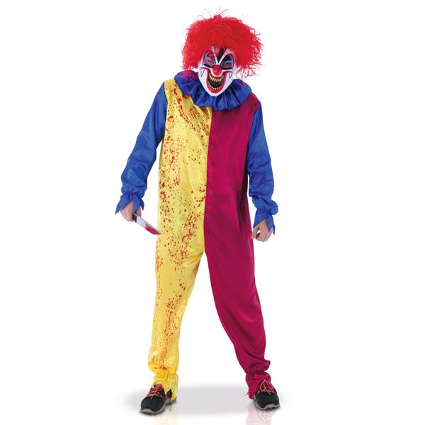 Costume Di Halloween Da Clown Psicopatico Assetato Di Sangue Per Uomo Colorato - Taglia Unica-image