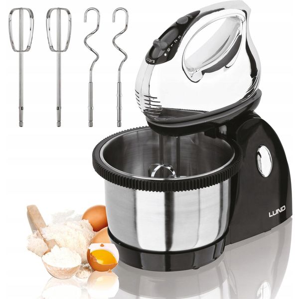 Lund Gastro Set Di Miscelatori A Mano Con Ciotola Da 3 Litri + Supporto Mixer Miscelatore A Mano Miscelatore A Mano 200-250W-image
