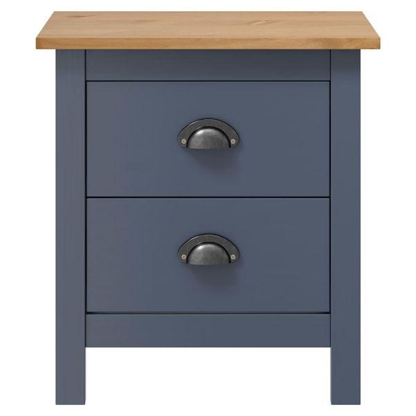 Vidaxl Comodino Hill Grey 46X35X49,5 Cm In Legno Di Pino Massiccio-image