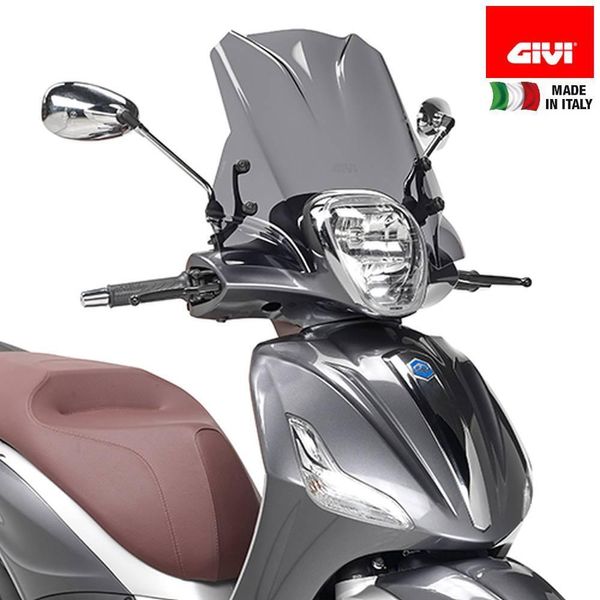 Parabrezza Givi Oscurato, Altezza 290 Mm, Larghezza 450 Mm Per Modelli Piaggio Con Abe-image