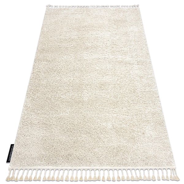 Tappeto Berber 9000 Crema Frange Berbero Marocchino Shaggy Beige 120X170 Cm-image