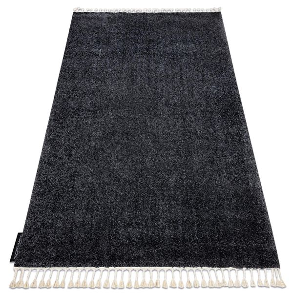 Tappeto Berber 9000 Grigio Frange Berbero Marocchino Shaggy Grigio 200X290 Cm-image