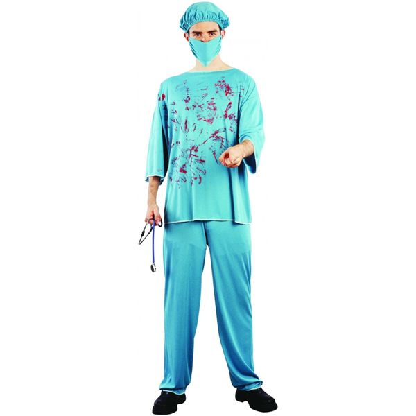 Costume Di Halloween Da Medico Chirurgo Horror Azzurro - Taglia Unica (42)-image
