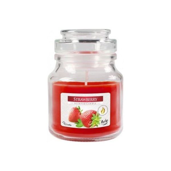 Candela Profumata In Barattolo Con Coperchio Profumo Di Fragola Candela Profumata Tempo Di Combustione Circa 28 H-image