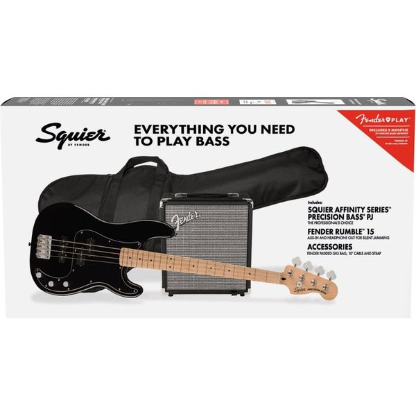 Fender Squier Affinity Series Precision Bass Pj Pack Mn Nero Elektrická Baskytara-image