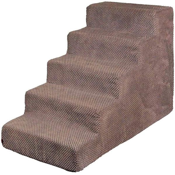 Scale Per Cani Scale Per Gatti Scale Per Animali Domestici Ausilio Per Arrampicarsi Rivestimento In Peluche 5 Gradini Marrone-image