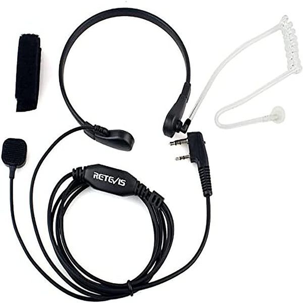 Retevis Walkie Talkie Gola Microfono Auricolare 2 Pin Ptt Auricolare Compatibile Walkie Talkie RT24 RT27 RT622 RT28 RT617 RT618 RT619 RT46 BF-88E UV-5R Kenwood (1 Pz)-image