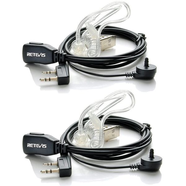 Retevis 2 Pin Radio Auricolare Compatibile Con Walkie Talkie Retevis RT24 Plus RT622 RT27 Bf UV-5R Plus BF-888S BF-88E Kenwood Auricolare Di Sicurezza (2Pcs)-image