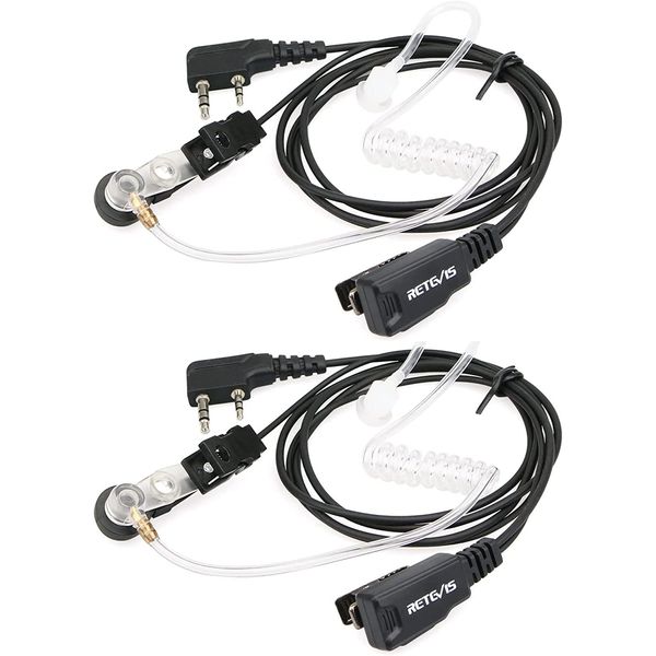 Auricolari Retevis Con Trasmettitore, 2 Pin Compatibili Con Walkie Talkie Retivis RT24 Plus RT622 RT27 Bf UV-5R Plus BF-888S BF-88E Kenwood (2 Pezzi)-image