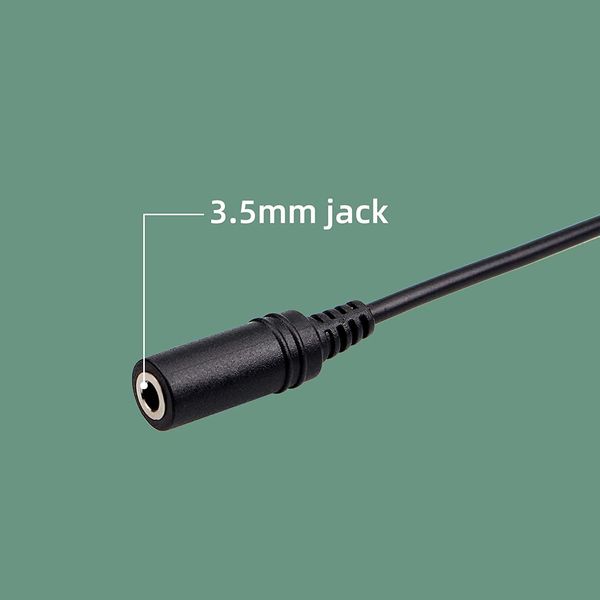 Retevis TCK01 Trasmettitore Adattatore Audio A 2 Pin Con Cuffie Da 3,5 Mm Cavo Di Accensione Compatibile Con RT24 RT22 RT27 RT28 RT617 BF-888S UV-5R Radio Ricetrasmittente Kenwood (1 Pezzo)-image