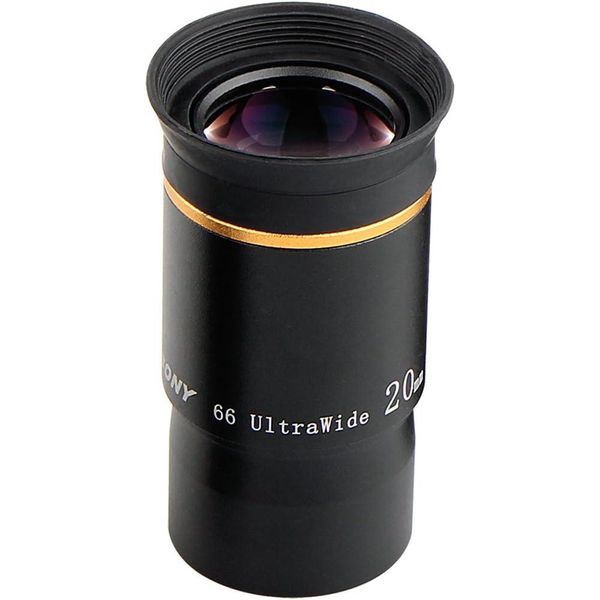 Oculare Svbony Telescope 1,25 Pollici, 20 Mm Oculare Grandangolare Da 66 Gradi Con Rivestimento Multistrato E Oculare Goldline Lungo Con Rilievo Oculare, Adatto All'osservazione Planetaria-image