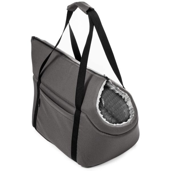 Borsa Per Cani Borsa Da Trasporto Per Cani Scatola Da Trasporto Per Gatti Borsa New Grey Minky S-image