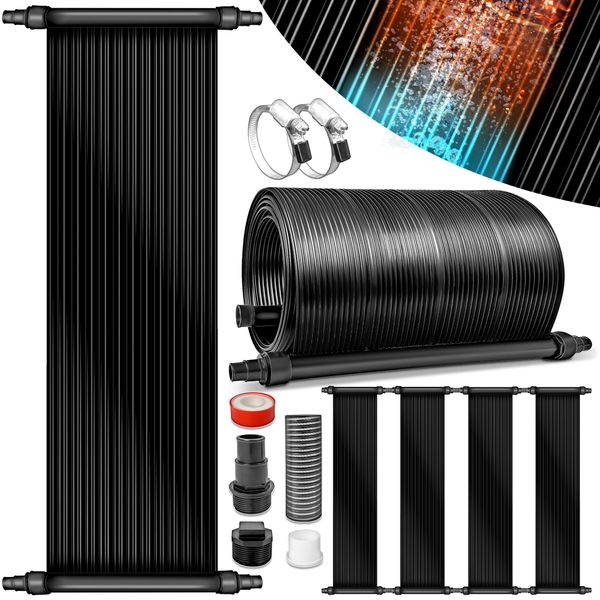 Set Di Collettori Solari Per Piscine Tillvex 60 X 600 Cm | Riscaldamento Solare Ecologico | Set Completo Di Riscaldamento Per Piscine | Tappetino Solare | Collettore Solare Per Acqua Calda-image