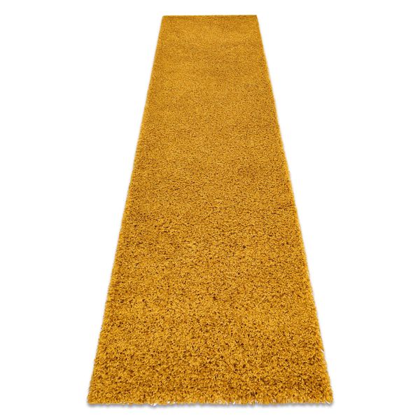 Tappeti, Tappeti Passatoie Soffi Shaggy 5Cm Oro - Per Il Soggiorno, La Cucina, Il Corridoio Giallo 60X300 Cm-image