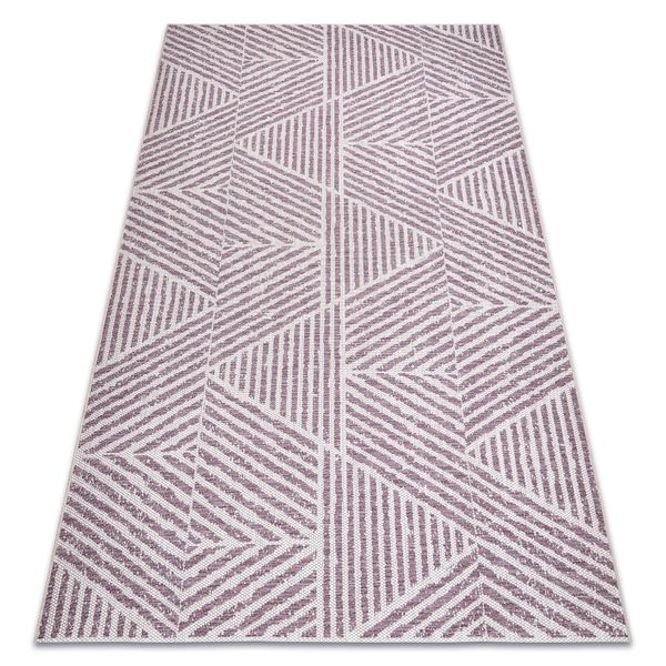 Tappeto Color 47176260 Sisal Linee, Triangoli, Zigzag Beige / Rosa Cipria Rosa 160X230 Cm-image