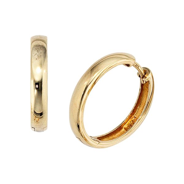 Paar Creolen Jobo, Gold (Gelbgold 333), Ohrringe, Damen, 18,4Mm, Gelbgold 333, Rund 333 Gold-image