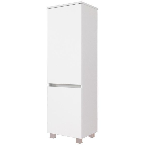 Midischrank Welltime "Baabe", Weiß (WeißMatt), B:40Cm H:130Cm T:35Cm, Holzwerkstoff, SchräNke, Midischrank, BadmöBel, Breite 40 Cm-image