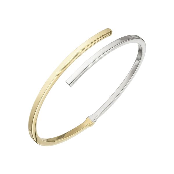 Armreif Jobo, Silber (Silber 925), ArmbäNder, Damen, Silber 925 (Sterlingsilber), Armreif, Oval 925 Silber Bicolor Vergoldet-image