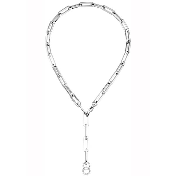 Kette Mit AnhäNger Jobo, Silber (Edelstahlfarben), Halsketten, Damen, Edelstahl, L: 55, Y-Collier Edelstahl 55 Cm-image