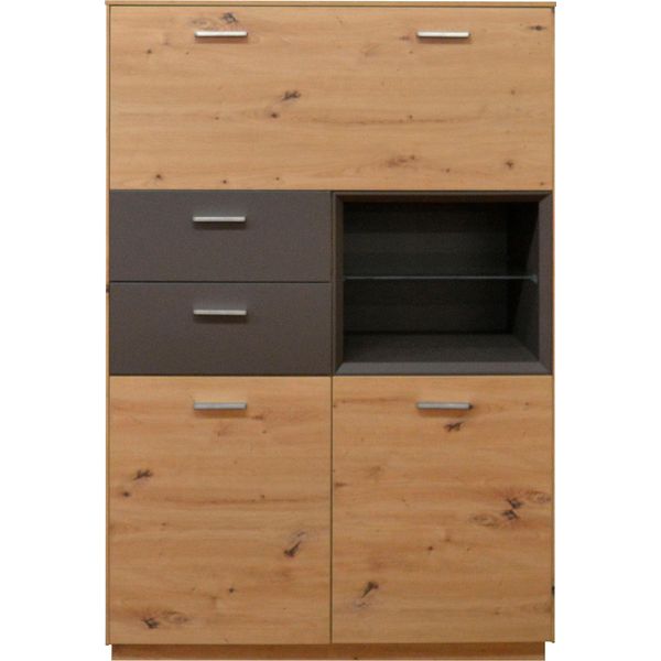 Highboard MÄUsbacher "Frame", Beige (Asteichefarben, Lava Matt), B:99Cm H:151Cm T:41Cm, Sideboards, Highboard, Breite 99 Cm-image