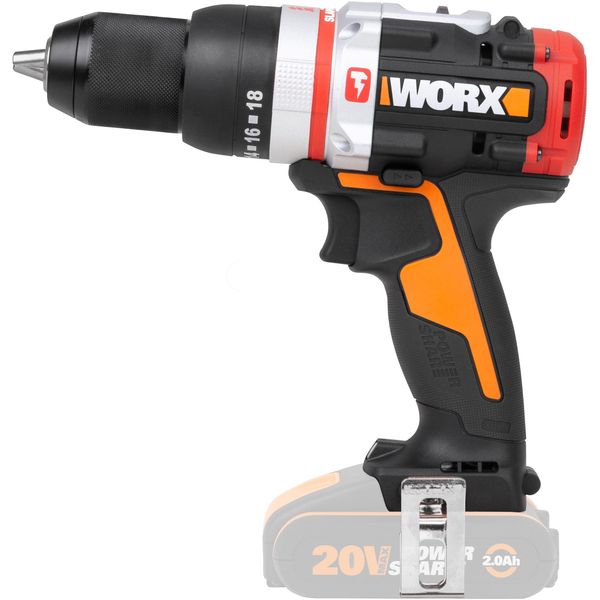 Akku-Schlagbohrmaschine Worx "WX354.9", Bunt (Schwarz, Orange), B:18,7Mm H:6,5Mm L:20,4Mm, Bohrmaschinen, BüRstenloser Motor, 18+1+1 Drehmoment, 60Nm, Ohne Akku & LadegeräT-image