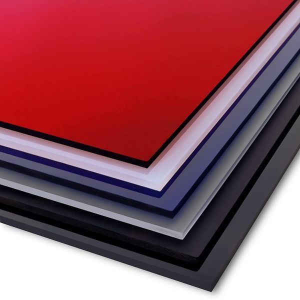 Lastra Acrilica Colorata Per Un'ampia Gamma Di Applicazioni, Superficie Resistente Agli Agenti Atmosferici 3 Mm Rosso 100X100 Cm-image