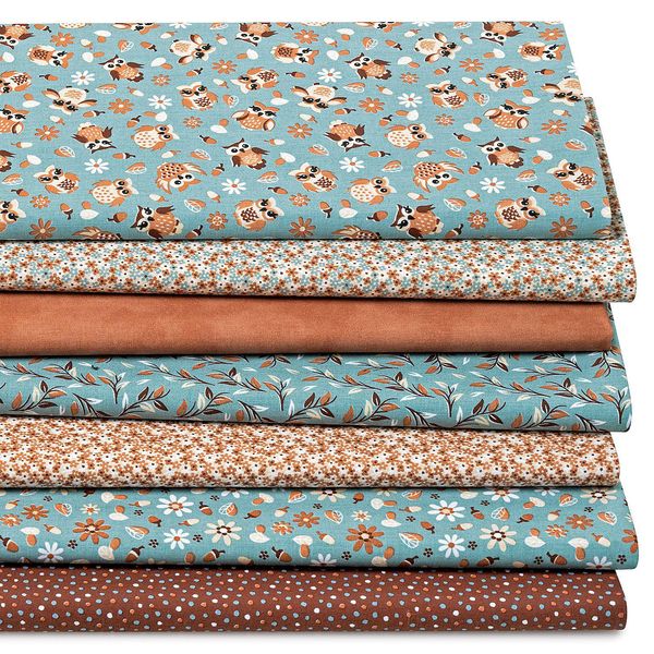 Patchwork- Und Quiltpaket "Happy Owls", Braun-Color-image