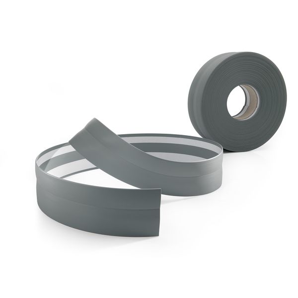 Quest Battiscopa In Pvc Autoadesivo 23X32Mm, 15M, Battiscopa Morbido, Flessibile, Grigio-image
