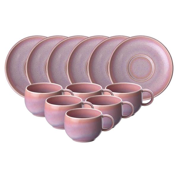 Like. By Villeroy & Boch Espressotassen Mit Untertassen Perlemor Coral 60 Ml 6Er Set-image