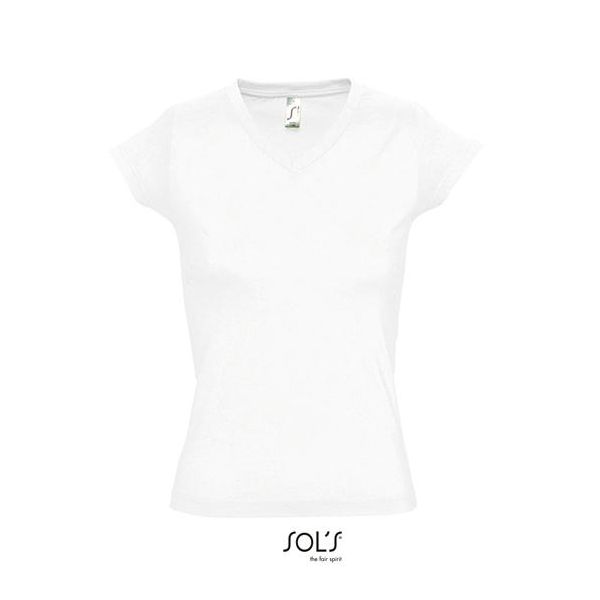 Sols 11388 | Maglietta Donna Con Scollo A V Moon - Colore: Bianco - Taglia: 3XL-image