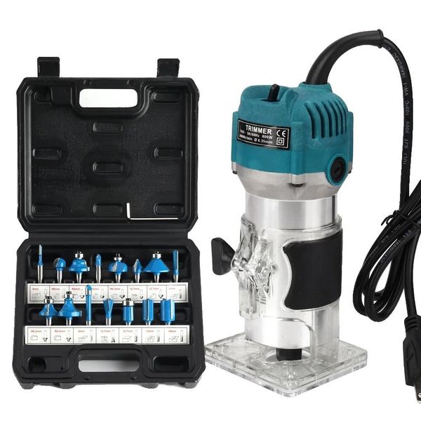 Tagliabordi Elettrico Per La Lavorazione Del Legno, Potenza 800W, Velocità 30000 Giri/Min, Bluspina 220V Eu-image