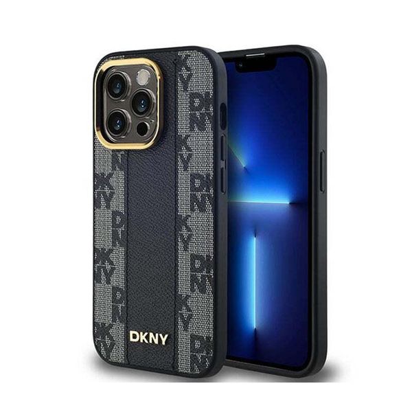 Dkny Dkhmp14Xpcpvslk Custodia Rigida Per Iphone 14 Pro Max6.7 Czarny/Nero In Pelle Con Motivo Mono A Scacchi Magsafe-image