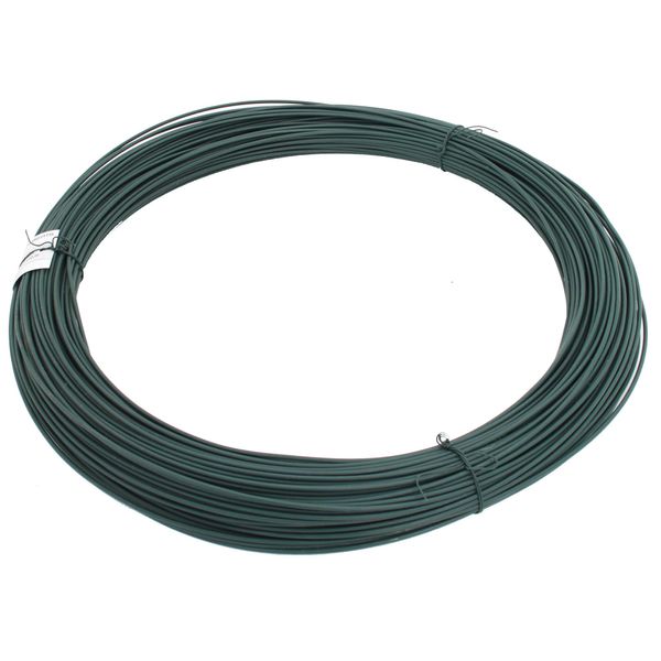 Alberts 530204 Filo Di Tensione, Zincato, Plastificato Verde, Filo Ø 3,1 Mm, Lunghezza 110 M-image