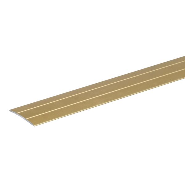 Alberts 484484 Profilo Di Transizione, Autoadesivo, Con Due Scanalature, Alluminio, Anodizzato Color Oro, 900 X 37,8 Mm-image