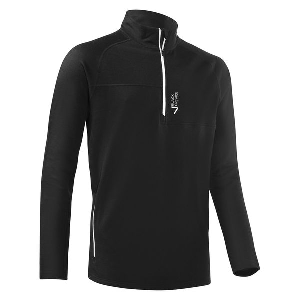 Black Crevice - Camicia Con Zip A Maniche Lunghe Da Uomo In Lana Merino - Senza Mulesing | Midlayer | Colore: Nero | Taglia: 3XL-image