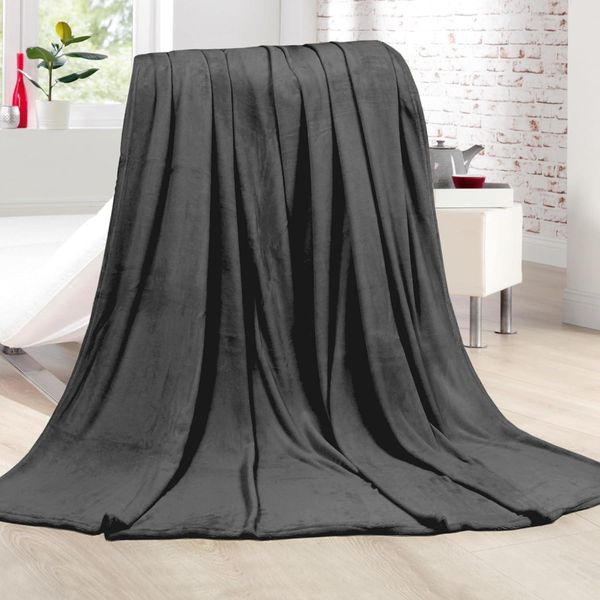 Accogliente Coperta Cashmere Touch 150X200Cm (Antracite) Soffice Coperta Per Divano, Divano E Letto, Copriletto - Lancio Per Divano-image