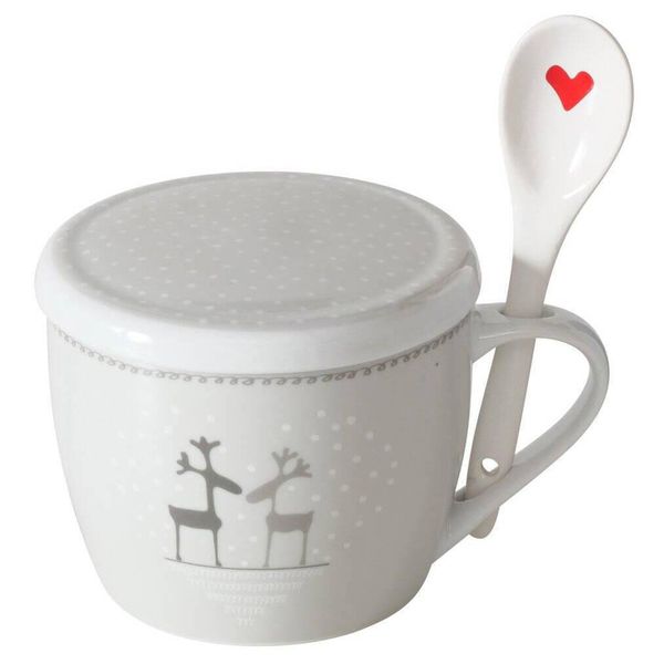 Tazza Natalizia Jumbo Con Coperchio E Cucchiaio Lovelies, 600 Ml-image