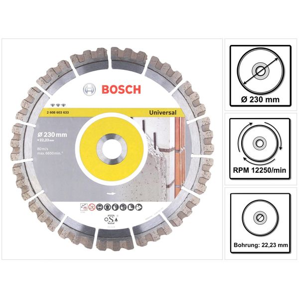 Bosch Best For Universal Disco Da Taglio Diamantato 230 X 22,23 Mm ( 2608603633 )-image